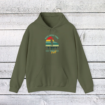 Unisex Heavy Blend™ Hooded Sweatshirt - Rise Every Time You Fall - Resilience Quote
