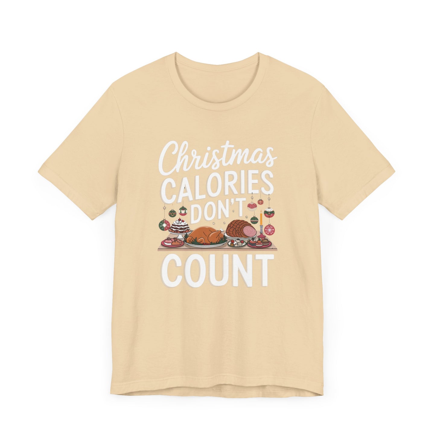 men & women christmas t-shirt. christmas calories don't count. unisex christmas t-shirt.