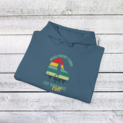 Unisex Heavy Blend™ Hooded Sweatshirt - Rise Every Time You Fall - Resilience Quote