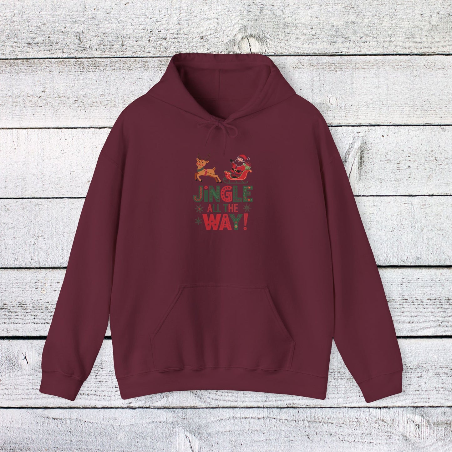 men's and women's christmas sweatshirt. jingle all the way. unisex christmas sweatshirt.