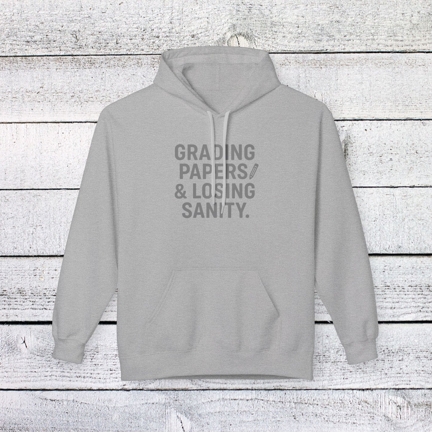 unisex softstyle hoodie - grading papers & losing sanity design. teachers with attitude.