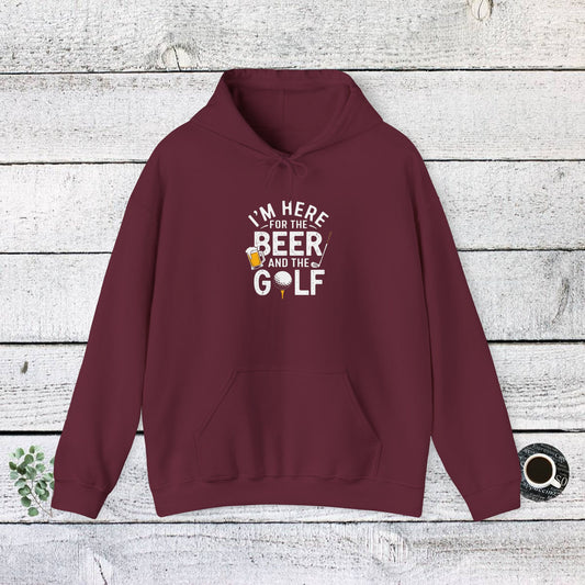 Men & Women Golf Sweatshirt: I'm Here for beer & Golf! Unisex Sweatshirt: