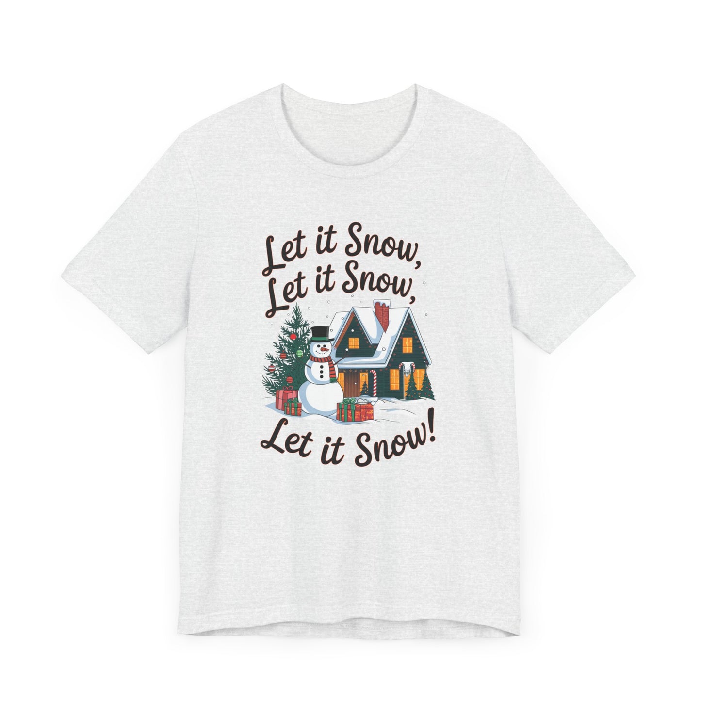 men & women christmas t-shirt. let it snow! unisex christmas t-shirt.