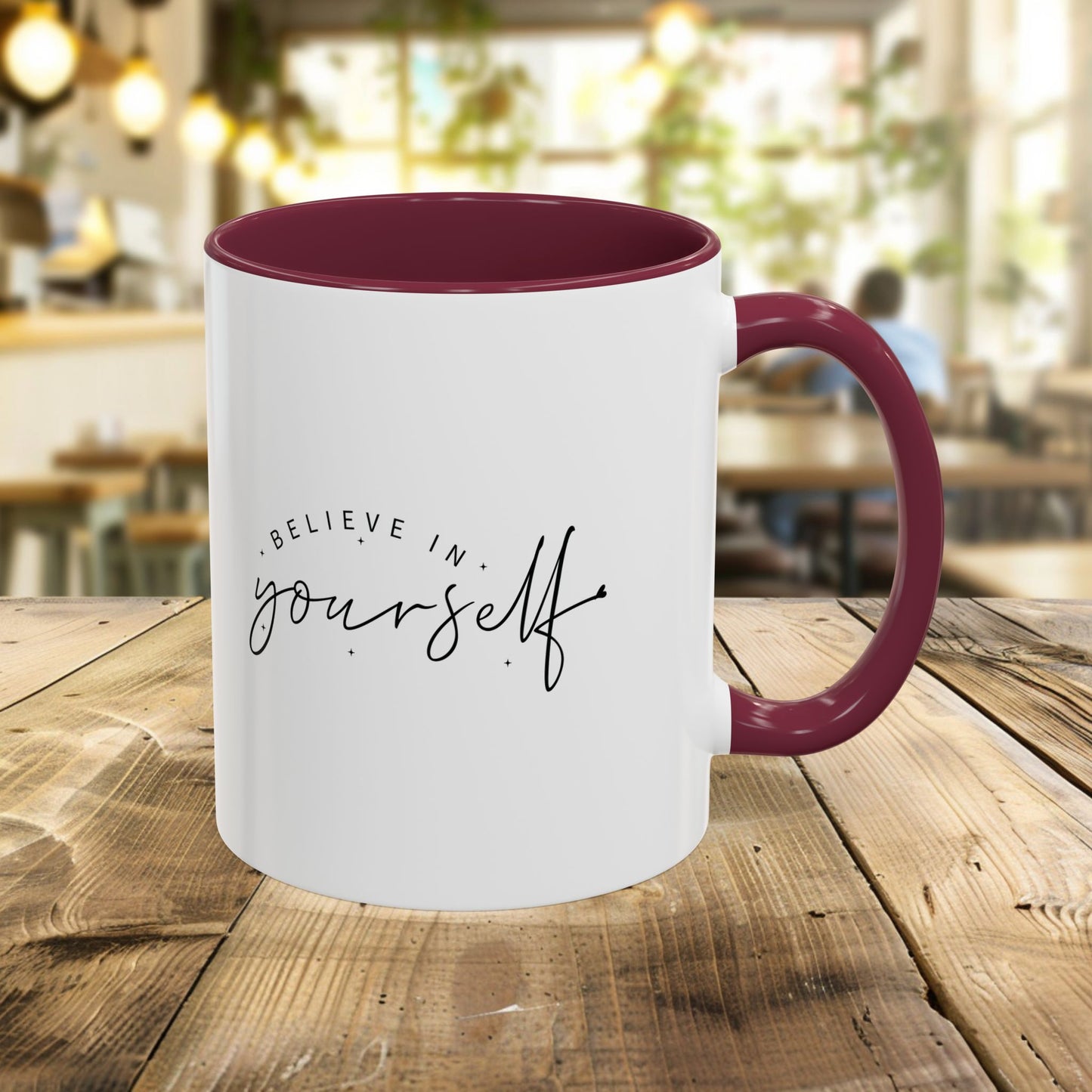 colorful inspirational mug - believe in yourself