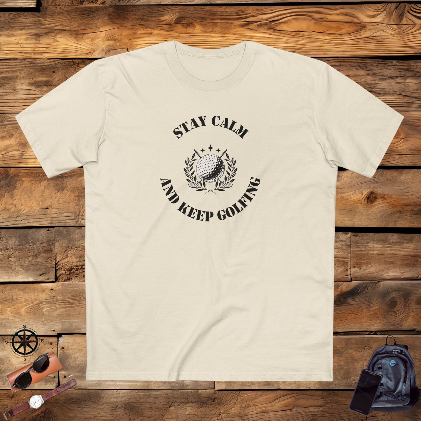 men's t-shirt - stay calm & keep golfing