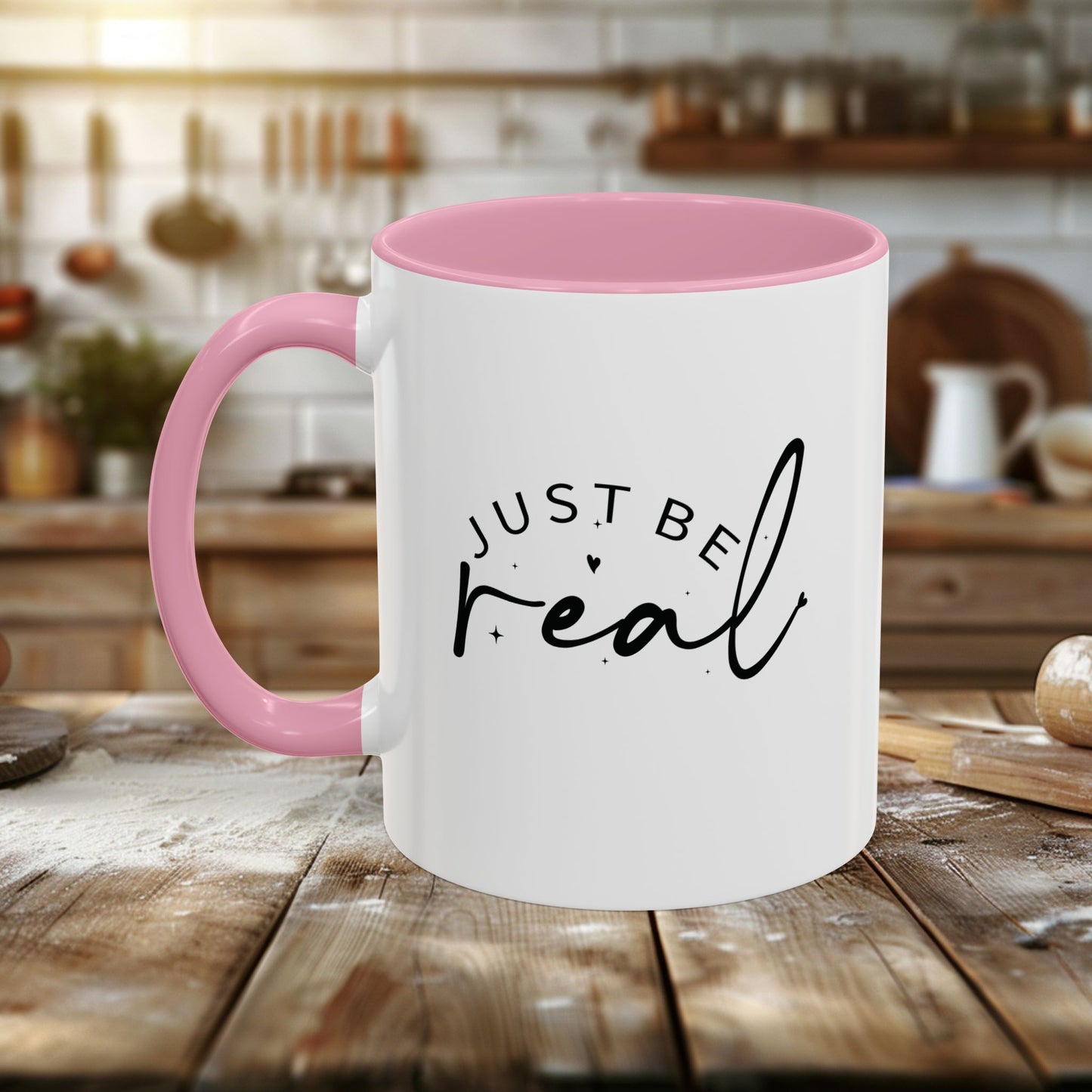 colorful mugs (11oz, 15oz) - just be real - authentic living quote