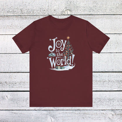 Men & Women Christmas T-Shirt: Joy to the World! Unisex Christmas T-Shirt.