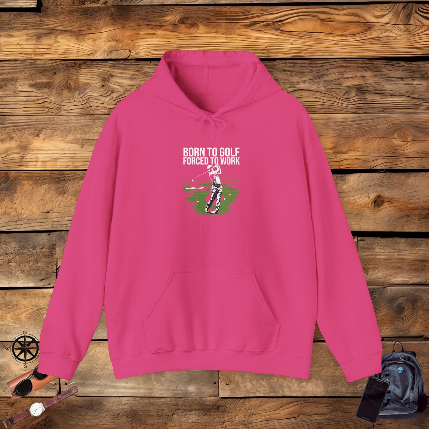 men & women golf sweater: born to golf, forced to work!