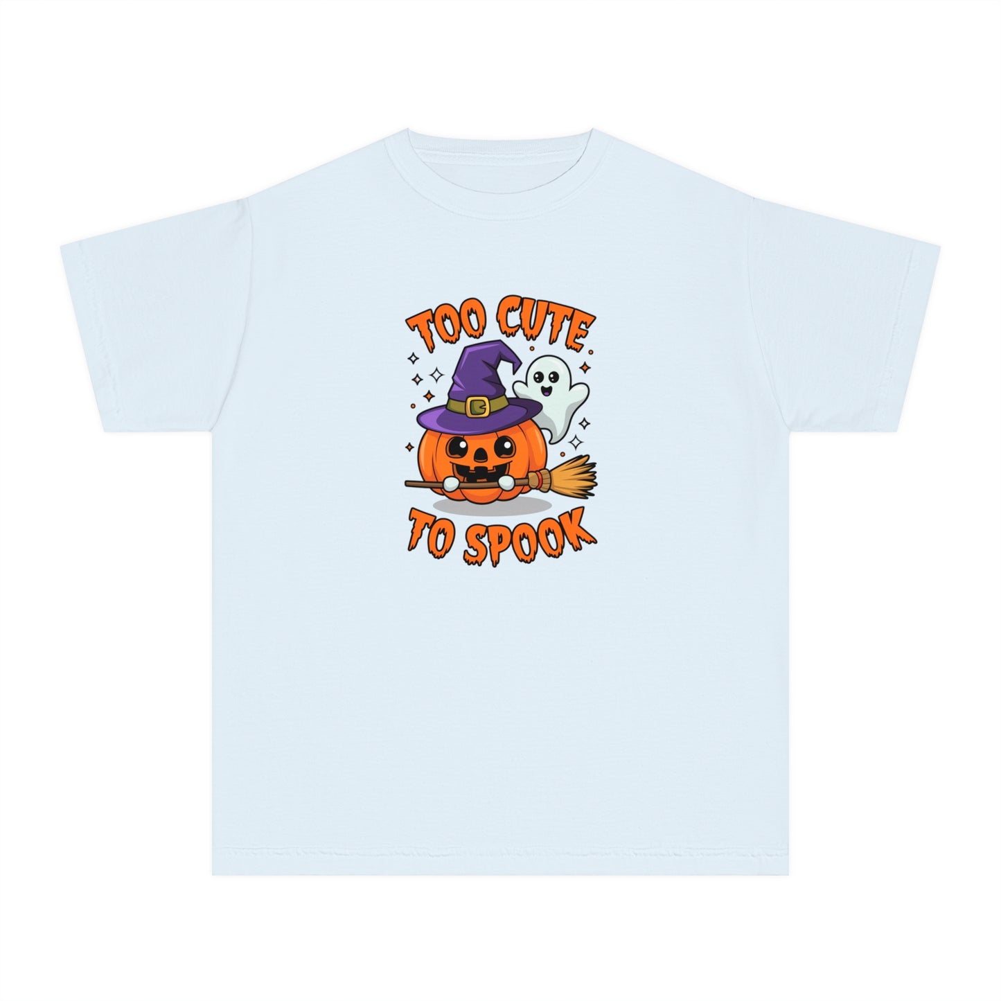 youth t-shirt, youth halloween t-shirt, too cute to spook!