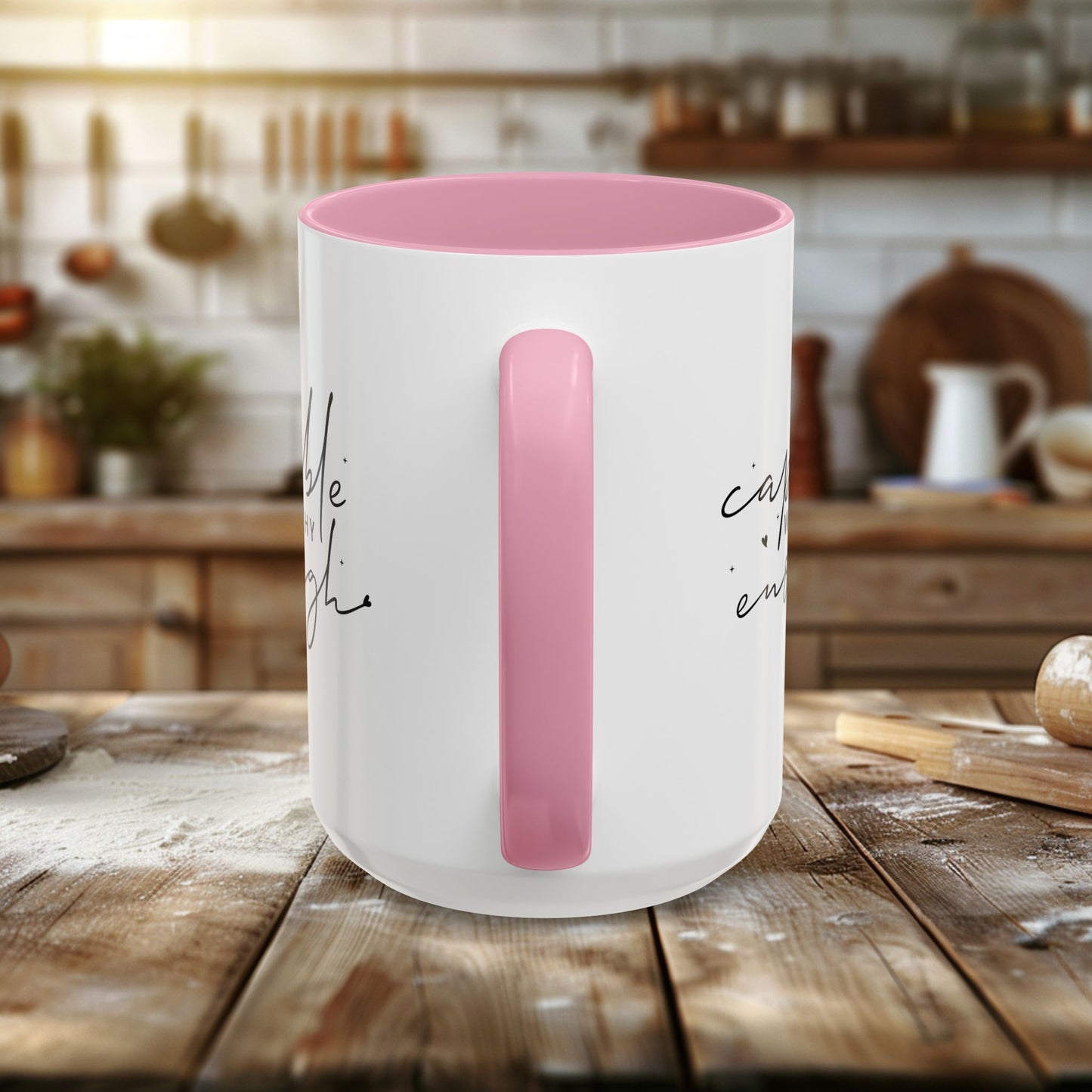 colorful mugs (11oz, 15oz) - capable, worth, enough - empowerment words