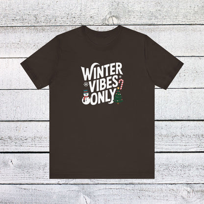 Men & Women Christmas T-Shirt. Winter Vibes. Unisex Christmas T-Shirt.