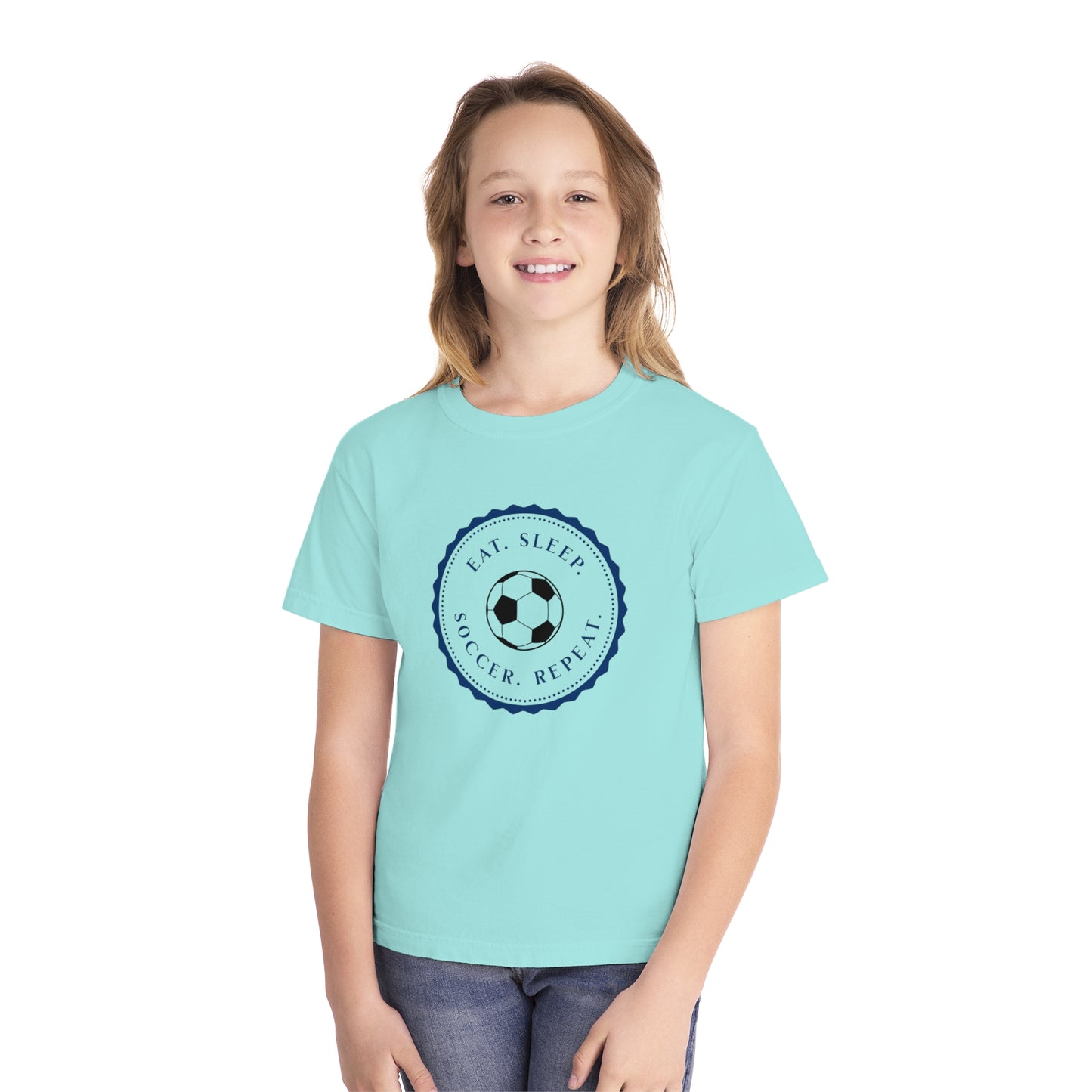 youth t-shirt - soccer. repeat.