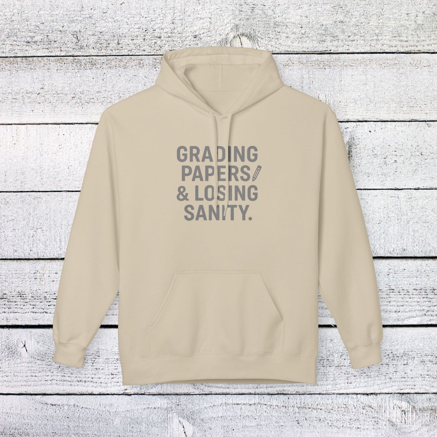 unisex softstyle hoodie - grading papers & losing sanity design. teachers with attitude.