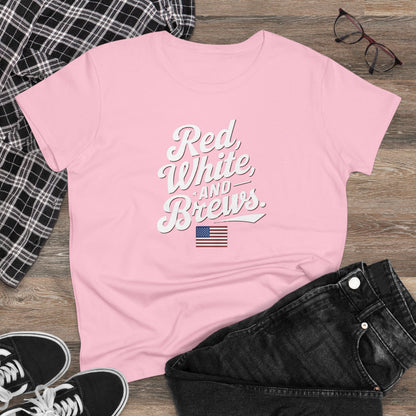 Women's T-Shirts, Women's Tee, Funny Gift, Red Wine and Brews!