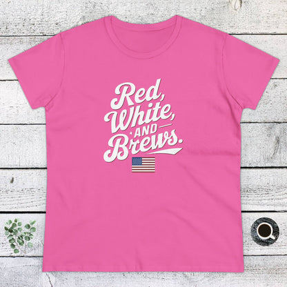 Women's T-Shirts, Women's Tee, Funny Gift, Red Wine and Brews!