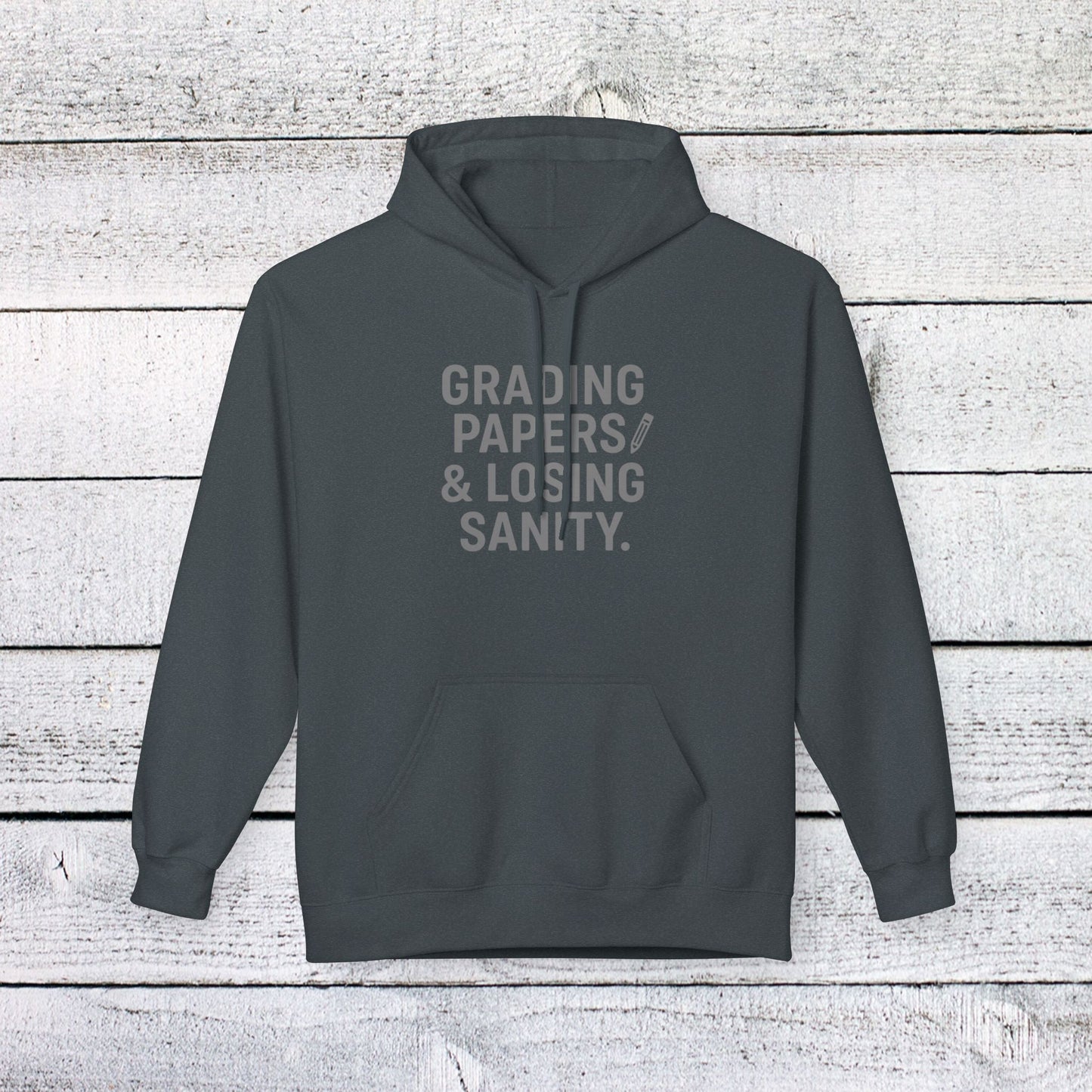 unisex softstyle hoodie - grading papers & losing sanity design. teachers with attitude.