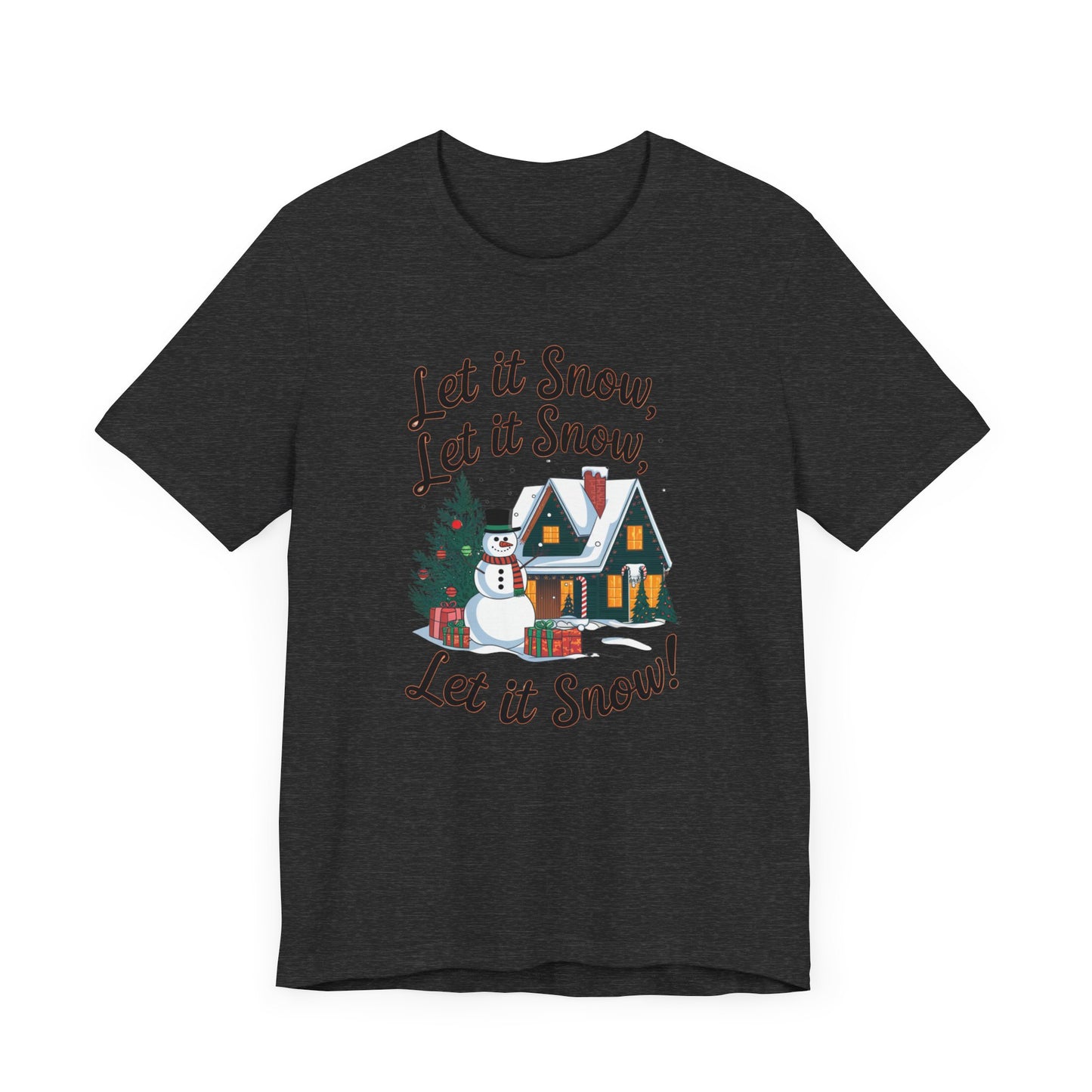 men & women christmas t-shirt. let it snow! unisex christmas t-shirt.