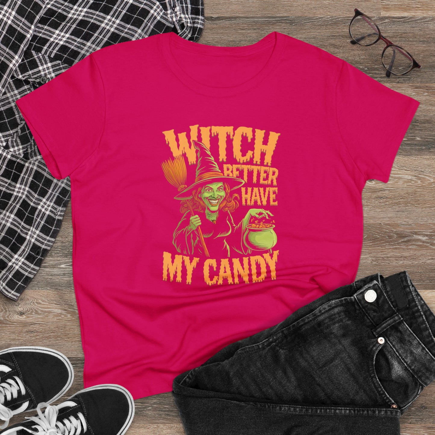 women's t-shirt, women's tee, women's halloween, witch better have my candy!