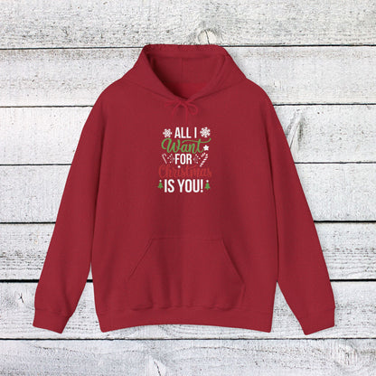 Men's and Women's Christmas Sweatshirt. All I want for Christmas is you. Unisex Christmas Sweatshirt.