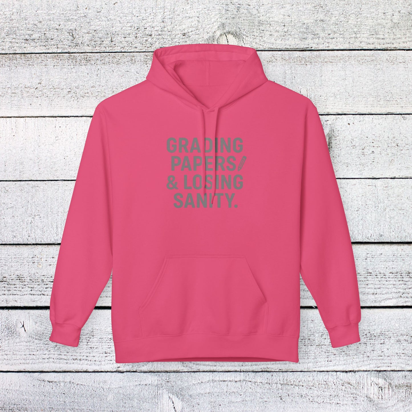 unisex softstyle hoodie - grading papers & losing sanity design. teachers with attitude.