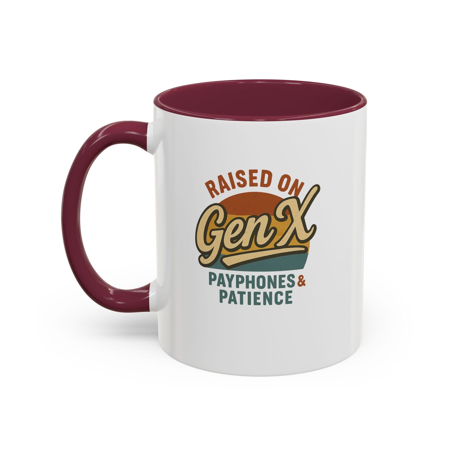 colorful 'raised on gen x' mug - perfect gift for nostalgic coffee lovers