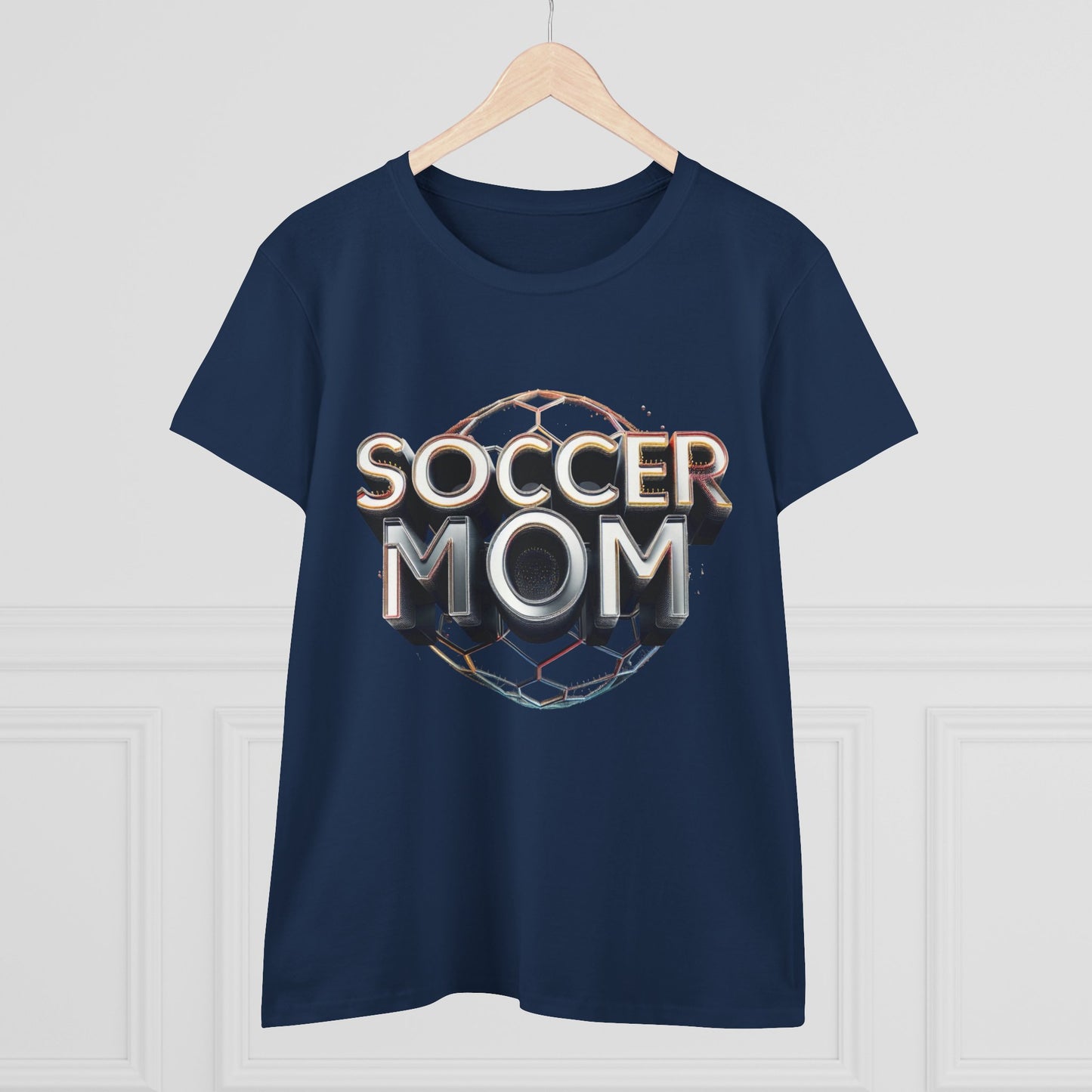 stylish women's cotton tee for soccer moms