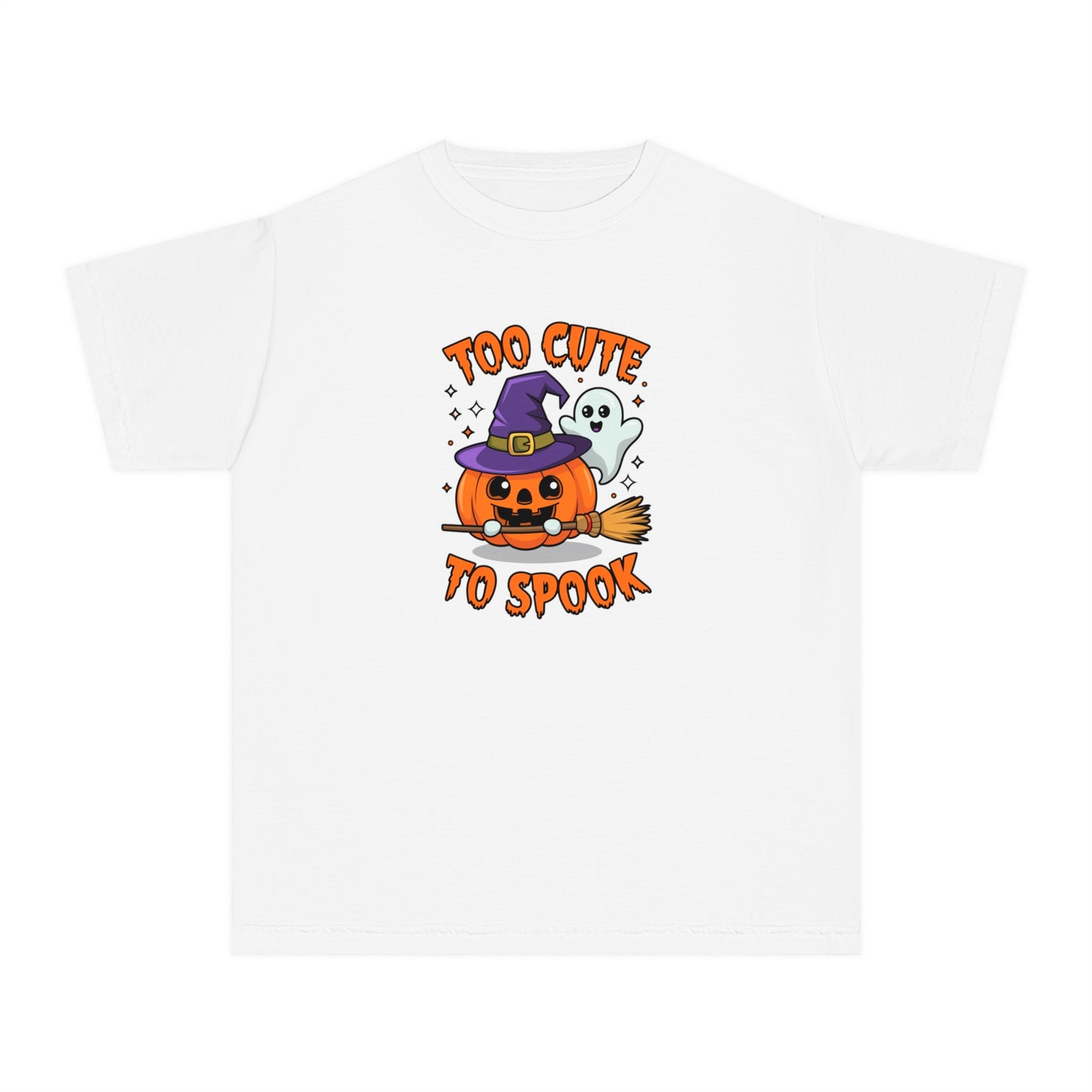 youth t-shirt, youth halloween t-shirt, too cute to spook!