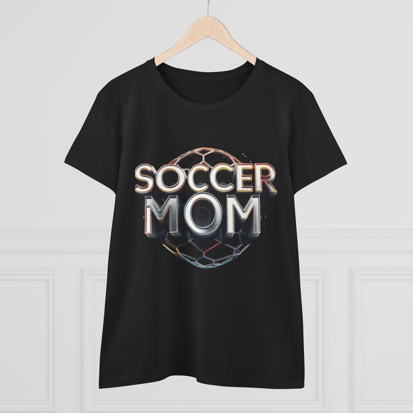stylish women's cotton tee for soccer moms