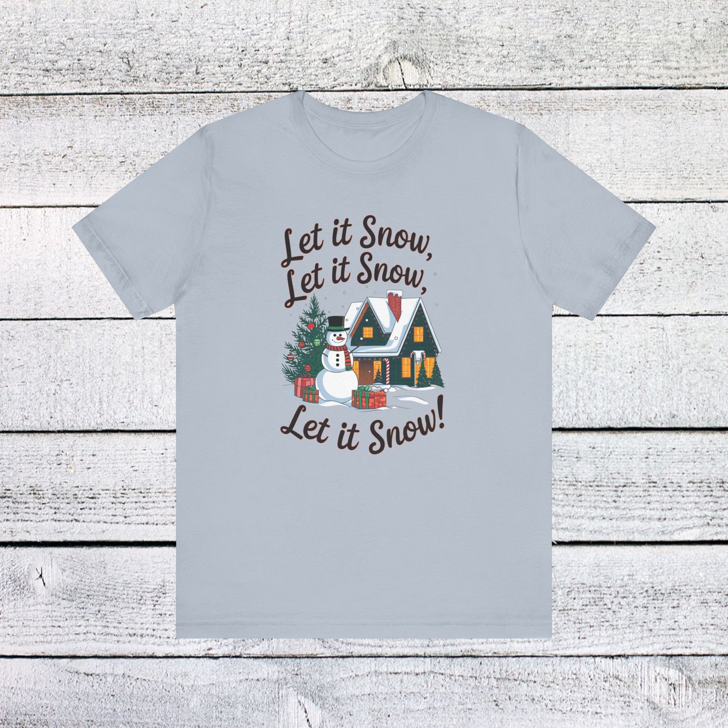 men & women christmas t-shirt. let it snow! unisex christmas t-shirt.