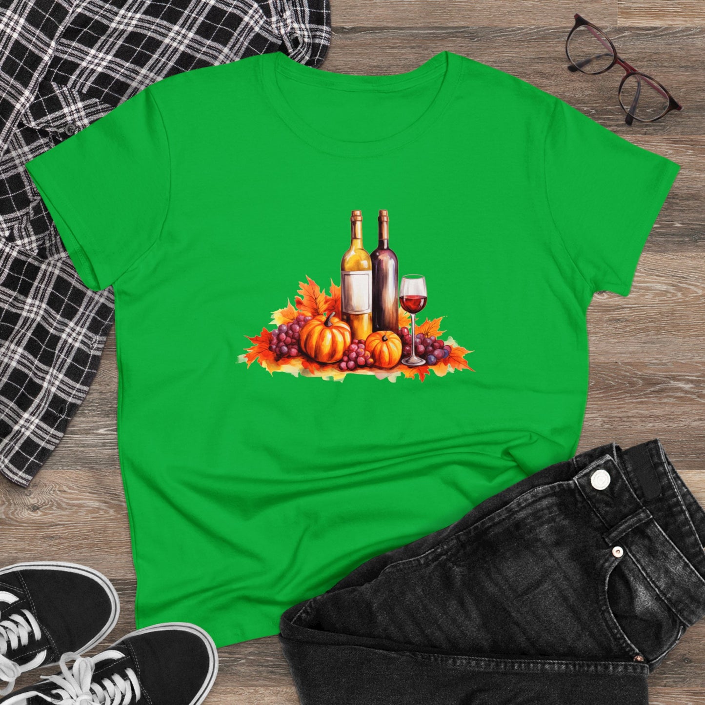 women halloween t-shirt, tee, fall, women's wine glass, pumpkins, halloween gift