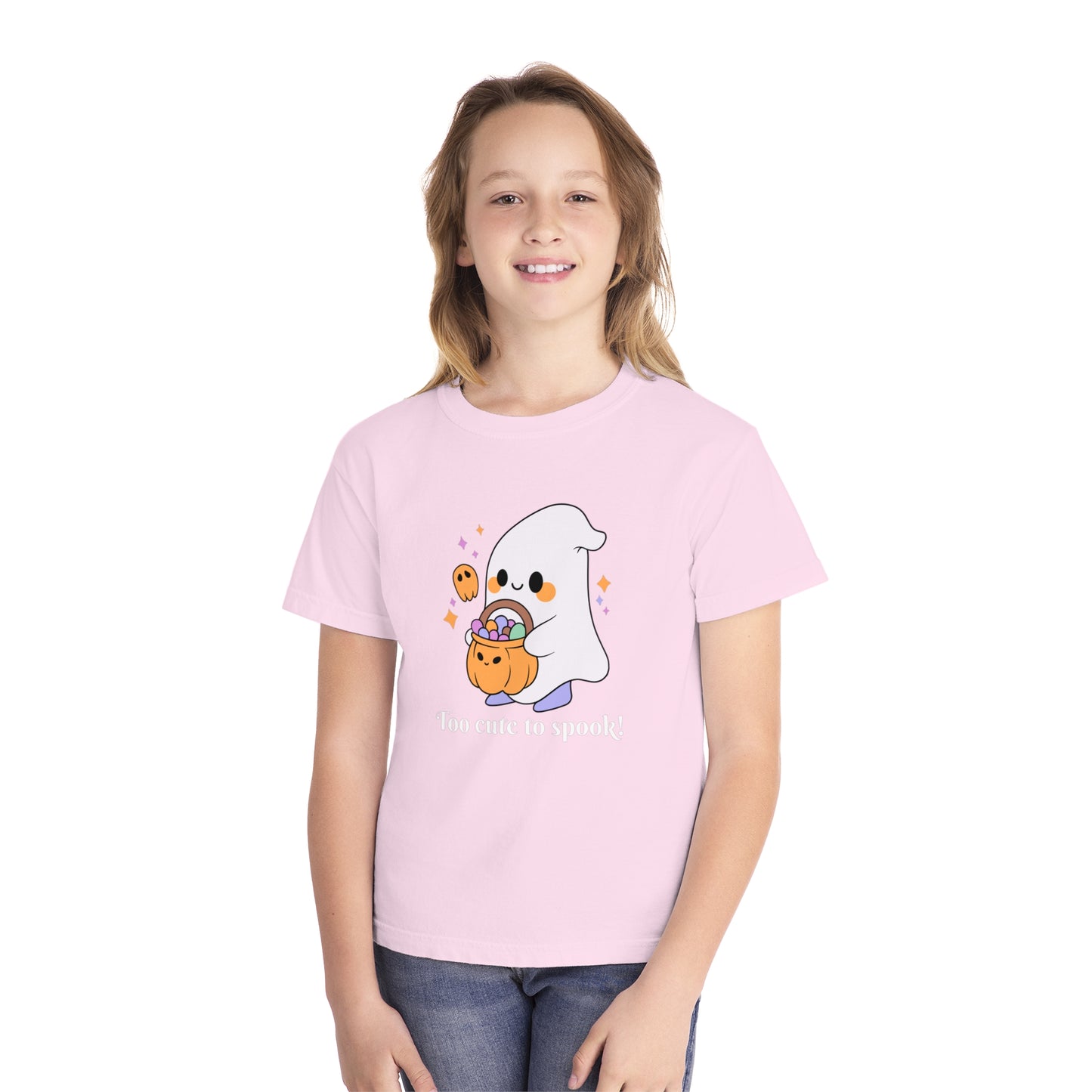 youth t-shirt, kids t-shirts, kids tee, halloween, cute - too cute to spook!