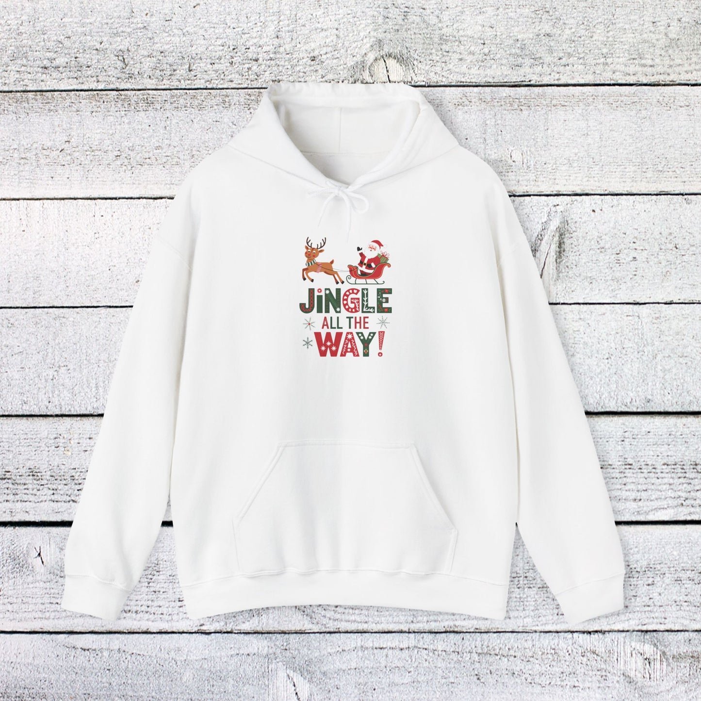 men's and women's christmas sweatshirt. jingle all the way. unisex christmas sweatshirt.