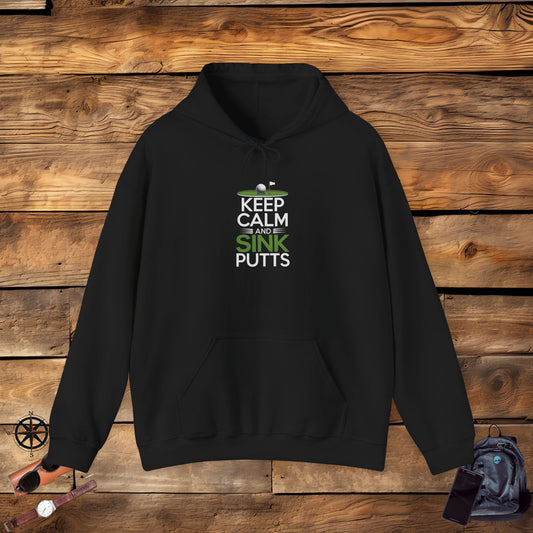 Men & Women Golf Sweatshirt: Keep Calm & Sink Putts. Unisex Sweatshirt.