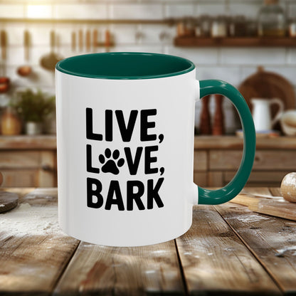 Colorful Mugs (11oz, 15oz) - Live Love Bark | Funny Dog Lover Gift | Cute Pet Quote Design