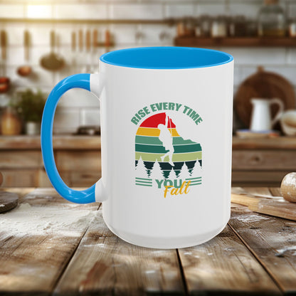 Colorful Mugs (11oz, 15oz) - Rise Every Time You Fall - Resilience Quote