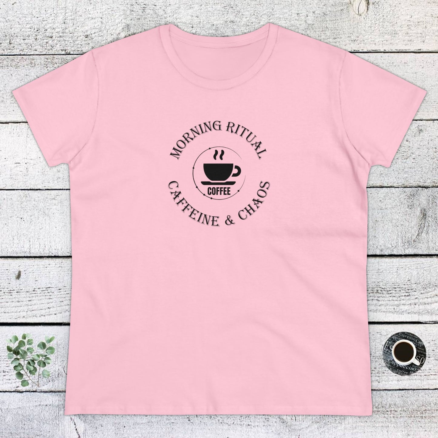 womens t-shirt - caffeine and chaos