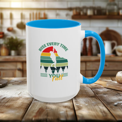 Colorful Mugs (11oz, 15oz) - Rise Every Time You Fall - Resilience Quote