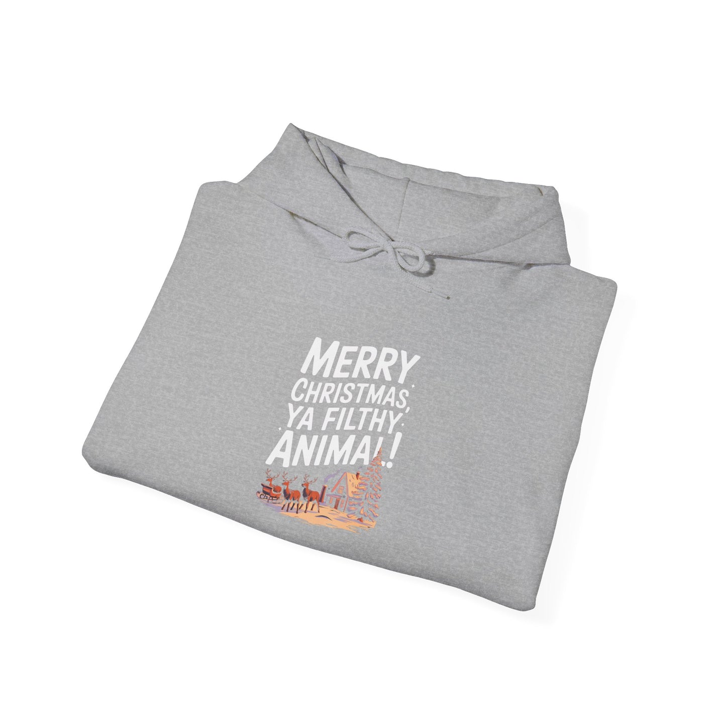 men's and women's christmas sweatshirt. merry christmas ya filthy animal. unisex christmas sweatshirt.