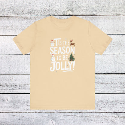 Men & Women Christmas T-Shirt. Tis the Season to be Jolly. Unisex Christmas T-Shirt.