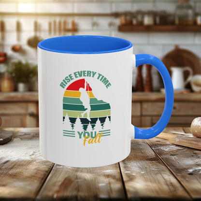 Colorful Mugs (11oz, 15oz) - Rise Every Time You Fall - Resilience Quote
