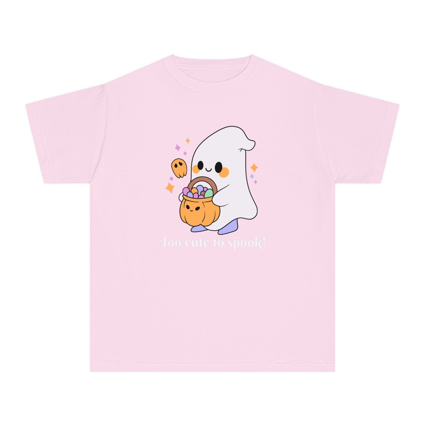 youth t-shirt, kids t-shirts, kids tee, halloween, cute - too cute to spook!