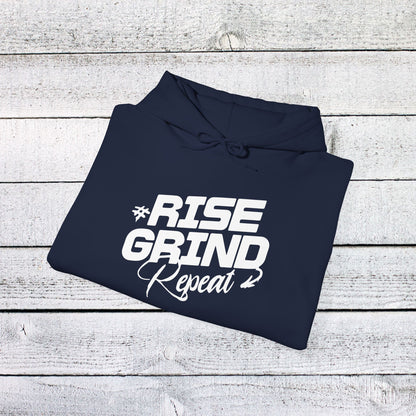Unisex Heavy Blend™ Hooded Sweatshirt - Rise, Grind, Repeat - Hustle Daily Motivation