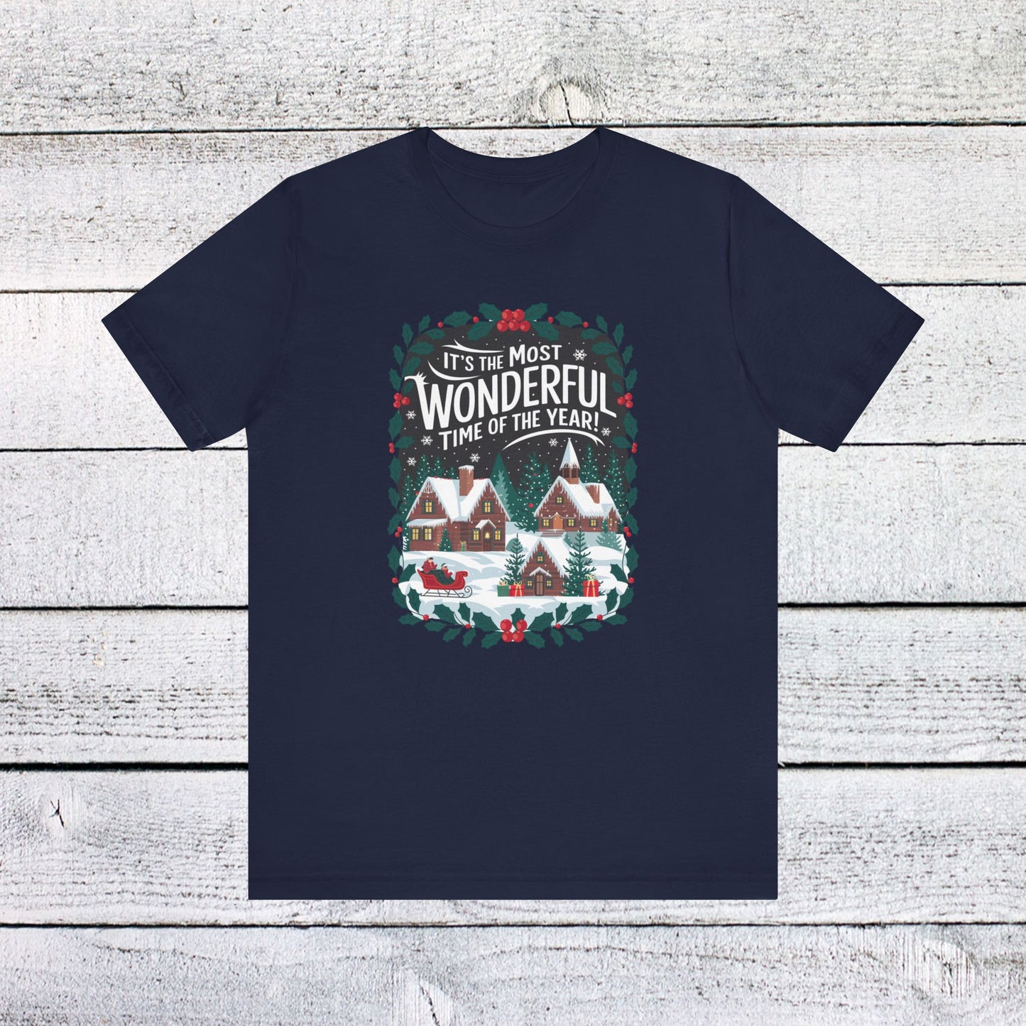 men & women christmas t-shirt. most wonderful time of year. unisex christmas t-shirt.