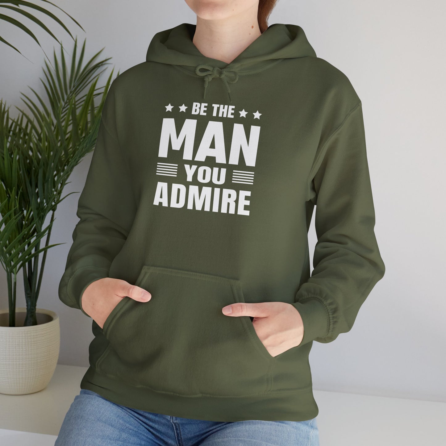 unisex heavy blend™ hooded sweatshirt - be the man you admire - self-improvement quote