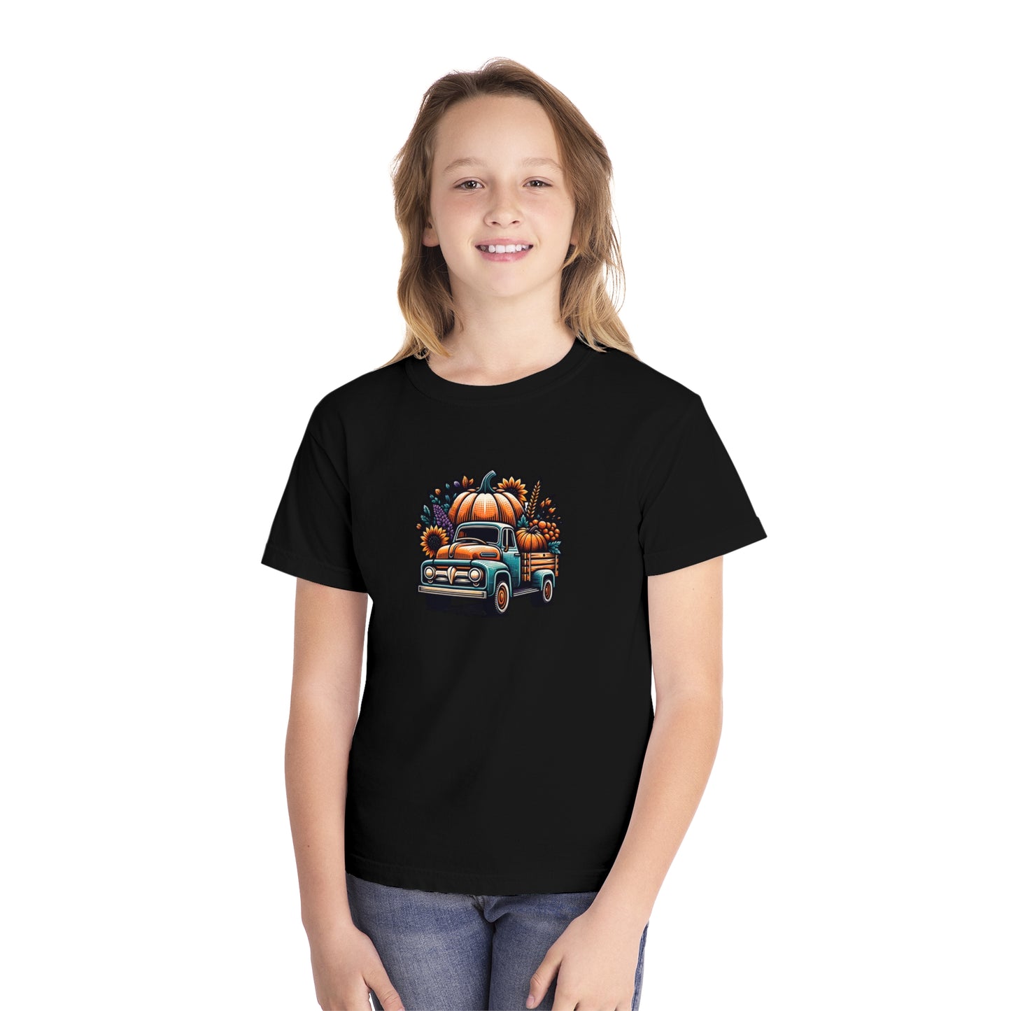 youth t-shirt - pumpkin truck!