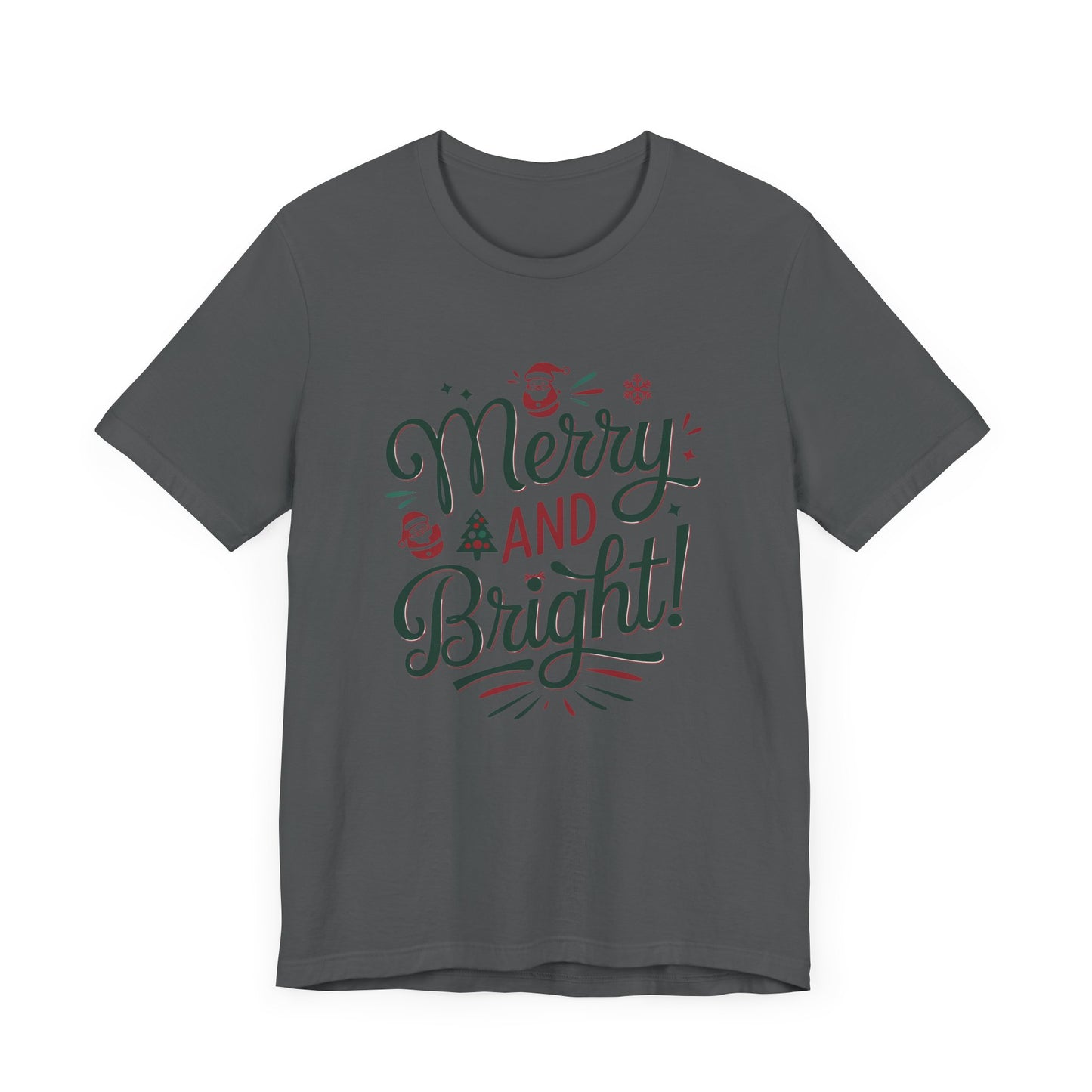 men & women christmas t-shirt. merry & bright. unisex christmas t-shirt.