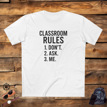 Stylish Men's Stable Tee - Classroom Rules Design. Teachers with attitude.