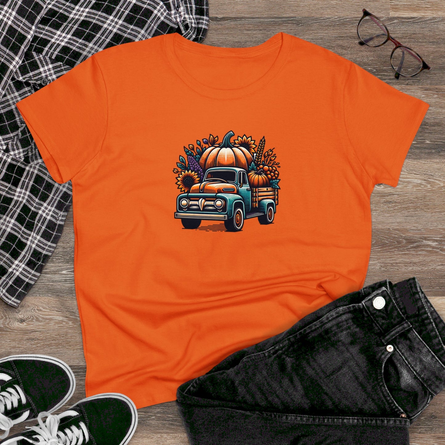 womens t-shirt - pumpkin truck!