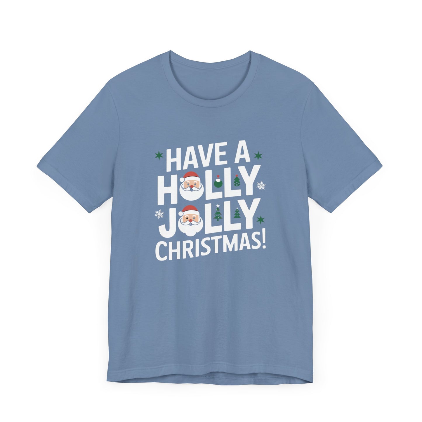 men & women christmas t-shirt. holly jolly christmas. unisex christmas t-shirt.