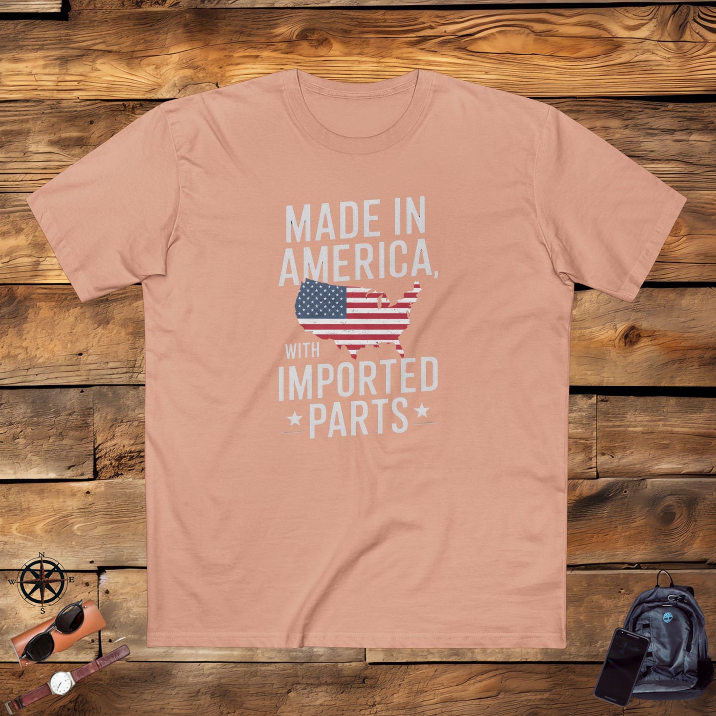 men's t-shirt funny, men's tee, men's funny gift, made in america with imported parts